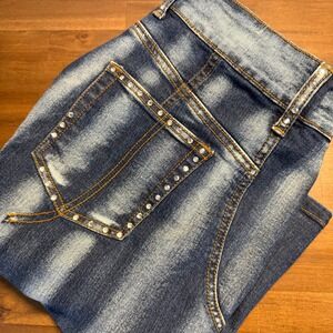 CREST JEANS Women's‎ Size 17/18 Denim A-Line Skirt Embellished Pockets